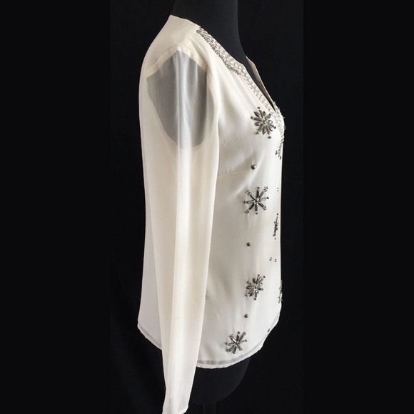 ✨sold✨ marciano • marakesh ivory star beaded tunic - Picture 5 of 6